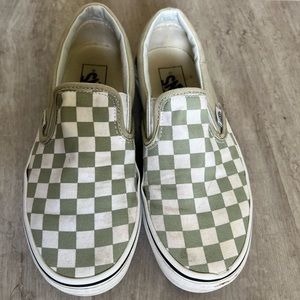 Green Vans Slip Ons